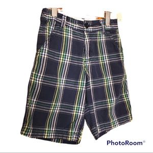 plaid long skater shorts blue/ white/ green size 6 OshKosh